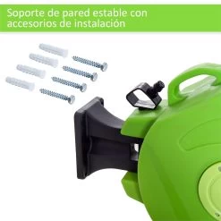Outsunny Carrete Para Manguera Soporte Mural Portamanguera 20m Roll-up Automático Con Pistola De Pulverización Base De Pared Conector De Manguera Para Jardín Terraza -Tienda de muebles de jardín 83dacb7e6c127bb18221ad65683dc8fb412724e1 5e7a738e0ea24577be89e2b0477150b5