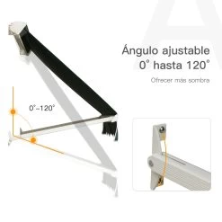 Outsunny Toldo De Ventana Toldo Manual De Aluminio Retráctil Para Exterior Toldo De Balcón Ángulo Ajustable Impermeable Tela De Poliéster 180x70cm Verde -Tienda de muebles de jardín 84aa4e61b44d7c8c2a1f6ab46d5223bf03320c10 e880320a46b54b3881f4e55808c55aeb