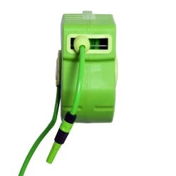 Outsunny Carrete Para Manguera 15M+1,5M Soporte Mural Portamanguera Roll-up Automático Giratorio 180° Con Pistola De Pulverización Base De Pared Conector De Manguera Para Jardín Terraza -Tienda de muebles de jardín 8597a4d1b23e345dcdf2cc60dfb0ff4e5089d4b5 295f70f584004d7bb76b9d296aa2c13f