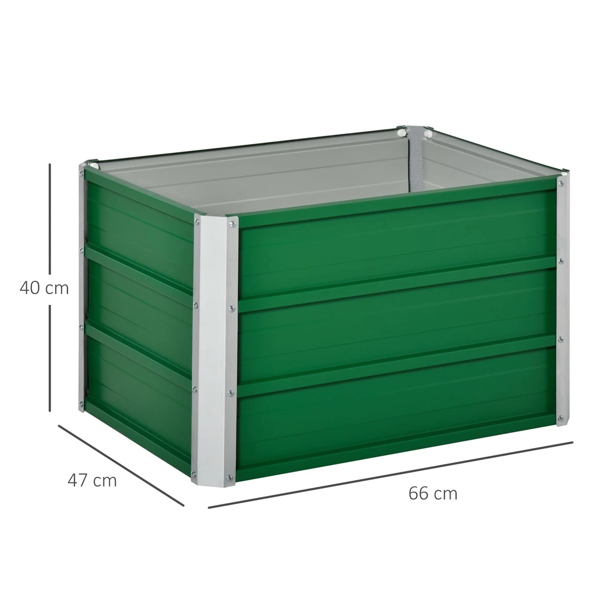 Outsunny Arriate Alto De Jardín De Acero Incluye Guantes Huerto Urbano Jardinera Macetero Rectangular Para Cultivos Plantas Flores Para Terraza Balcón 66x47x40 Cm Verde 5 Outsunny Arriate Alto De Jardín De Acero Incluye Guantes Huerto Urbano Jardinera Macetero Rectangular Para Cultivos Plantas Flores Para Terraza Balcón 66x47x40 Cm Verde - Imagen 3