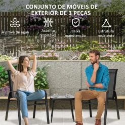 Outsunny Conjunto De Muebles De Jardín 3 Piezas Muebles Exterior Incluye 2 Sillones Apilables Con Tela De Malla Transpirable Y Mesa De Centro Con Tablero SPC Negro -Tienda de muebles de jardín 877a4d2a05f555582eb7b9d3a149eac525bc31b9 e43c58f55153462f93ea230bb5db0f25