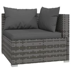 Set De Muebles De Jardín 5 Pzas Y Cojines Ratán Sintético Gris VidaXL -Tienda de muebles de jardín 87b75b8af0cedd36a5d0b961ebea2381dbd1077f a7be4e4b46694b0e96874cb747f53e5e