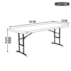 Mesa Plegable Ajustable En Altura LIFETIME 183x76x61-91 Cm -Tienda de muebles de jardín 87f67a352c36ff77be0077cd111cce37fcdcff1c ffffd77bf8d443ed9520e5a537a2d07a