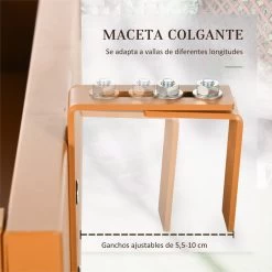 Outsunny Jardinera Colgante De Acero Maceta Rectangular Colgante Con 2 Ganchos Ajustables Y 2 Orificios De Drenaje Para Balcón Jardín Patio 91x35x24 Cm Marrón -Tienda de muebles de jardín 8a18e21502c6392f5b92670fb63c0fed8a2665b4 9330ad8d50154ec88a72e549ab0547ae