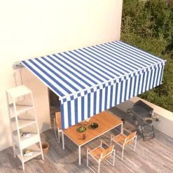 Toldo Automático Retráctil Con Persiana 6x3 M Azul Y Blanco VidaXL -Tienda de muebles de jardín 8aebf3b401d9bb9246438488f76b2cdf1794294f 97cca77182dc46a0a355a5a6bbd55e81