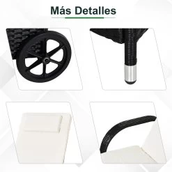 Outsunny Set De 2 Tumbonas Chaise Longue + 1 Mesa De Ratan Para Jardín O Terraza Sillas Con Cojín Y Respaldo Ajustable A 5 Niveles (Negro) -Tienda de muebles de jardín 8c0abbd0a898ae2029df0dd7abca4acf733f5c64 d58abbc11c73432cae63caed8e692e59