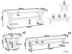 Conjunto De Comedor De Jardín De 8 Plazas, De Cemento Con Banco Y Taburetes Blanco/madera Clara OLBIA -Tienda de muebles de jardín 8c23cf07acf918194aa87de206d0d2ab3c11c43f e82f84751cc54c9bb20ca2f76d416aa8