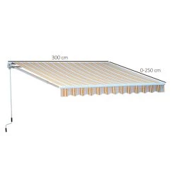 Outsunny Toldo Retráctil Con Manivela Toldo De 300x250cm Con Brazo Articulado De Aluminio Y Poliéster 280g/m² Rayas Naranja Beige Y Blanco -Tienda de muebles de jardín 8c32b5c6863a88ef99a650b44047b4bc4e9737af 3a1bc7d5908940f99ec25948157d5d8c