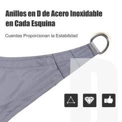 Outsunny Toldo Vela Triangular 5x5x5m Vela De Sombra Para Terraza Jardín Camping Resistente Al Agua Protección UV Poliéster Color Gris -Tienda de muebles de jardín 8c708bded0b1a9e0ccaee617ba12490071a703f1 8a73f17724844772b6c48144de08cae4