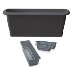 Prosperplast Jardinera Para Balcón Respana Easycare, Dimensiones (Mm) 397X190X140, Color Marrón