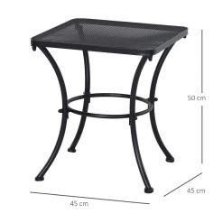 Outsunny Mesa De Jardín Cuadrada Mesa Auxiliar Exterior Con Estructura De Metal Para Patio Terraza Balcón Carga 30 Kg 45x45x50 Cm Negro -Tienda de muebles de jardín 8d028d7573b1b40a11a783375d2c5d97bfe2a784 c499d59612d24c89aedf9854bb158729