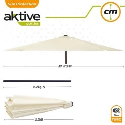 Parasol Hexagonal 250 Cm Color Crema Mástil Aluminio Aktive Garden -Tienda de muebles de jardín 8d9d12fecbac753ab1c284345e4761f0016da67f 24e9af11000d4bf7a4687dfed0137c6b