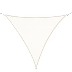 Outsunny Toldo Vela Color Crema Sombrilla Parasol Triangulo Tela De Poliéster Jardin Playa Camping Sombra (varios Colores Y Medidas), Medida 6x6x6 Metros, Color Crema