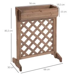 Outsunny Jardinera Con Enrejado De Madera Maciza Soporte Para Flores Plantas Trepaderas Balcón Patio Jardín Al Aire Libre 68x30x85,5 Cm Marrón -Tienda de muebles de jardín 8f80bd8883a318b4b8c2821bd3cd0240490c54ea f67db96206094d378fcda8918629576d