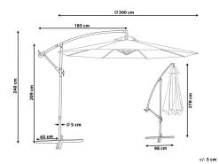 Sombrilla Voladiza De Poliéster Rojo/borgoña 300 Cm RAVENNA -Tienda de muebles de jardín 8fecb548a8837fbfeda919e208dace697648c5ed 9018f7ef622b466685459eb298d42652