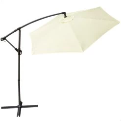 Parasol Excéntrico Banana 300 Cm Crema Mástil Aluminio Aktive Garden
