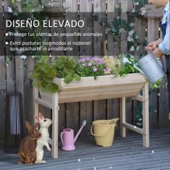 Outsunny Huerto Urbano Elevado De Madera 108,5x60x80 Cm Mesa De Cultivo Con Tela No Tejida Y 3 Orificios De Drenaje Para Jardín Terraza Exterior Carga 50 Kg Natural -Tienda de muebles de jardín 9153e2328af33e76b09cef453e528f3571d33f51 f635f1fb848d4ca38ce38e52a93a2c1b
