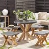 Conjunto De Jardín De Cemento Reforzado Mesa ⌀ 90 Cm 4 Taburetes Gris/madera Clara OLBIA -Tienda de muebles de jardín 91b8625c2882eb54aa97ce40b54c352bbf432098 a206fd85c72c4cf88a87c61882a51784