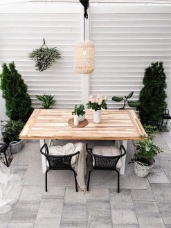 Mesa De Comedor De Madera De Acacia Clara/blanco 170 X 80 Cm SCANIA -Tienda de muebles de jardín 944b80da488185c93414589c2829d423a653d969 77f61cdab99c40478aa3983c892cb915