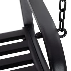 Outsunny Banco Columpio De 2 Plazas Banco Colgante De Acero Con Reposabrazos Carga Máx. 240 Kg Para Jardín Terraza Balcón Exterior 127x59,5x52 Cm Negro -Tienda de muebles de jardín 94daf95e979fdcaf77a652de92901a132839f1af 7081879016f1404d8e3631509bdfed92