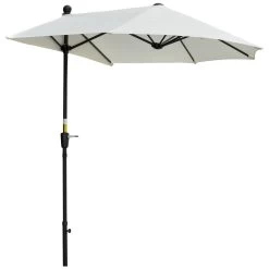 Outsunny Sombrilla De Pared De Jardín 200x190x240 Cm Parasol Con Manivela Poste De Acero Y Base Cruzada Protección Solar Para Terraza Balcón Exterior Crema