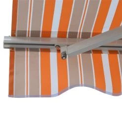 Outsunny Toldo Retráctil Con Manivela Toldo De 300x250cm Con Brazo Articulado De Aluminio Y Poliéster 280g/m² Rayas Naranja Beige Y Blanco -Tienda de muebles de jardín 9729465ca7f7d6de0820479f581852227a5e766a 7487ae43524a46c6add9bda376d09538
