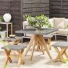 Conjunto De Jardín De Cemento Reforzado Mesa 90 X 90 Cm 4 Taburetes Gris/madera Clara OLBIA -Tienda de muebles de jardín 97ba911641773b2f127fb1471992e0f69a400d13 a4b8797e1ece443897631da449d4f055