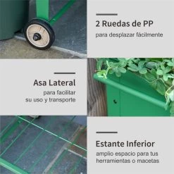 Outsunny Huerto Urbano Jardinera Elevada De Metal Cama De Jardín Con Ruedas Asa Lateral Y Estante Inferior Para Cultivo Plantas Hortalizas Flores 104x39x80 Cm Verde -Tienda de muebles de jardín 984f56106596a4aebf72d7907a5dfd43105e45b9 dab7e4143d2e468091b7071a10577829