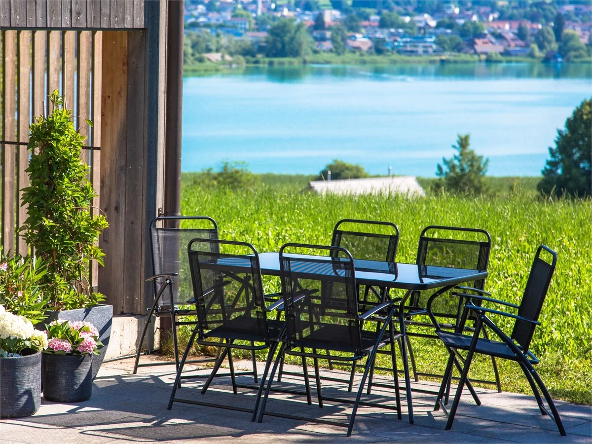 Conjunto De 6 Sillas De Jardín De Metal Negro LIVO 6 Conjunto De 6 Sillas De Jardín De Metal Negro LIVO - Imagen 4