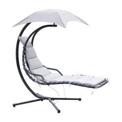 Outsunny Tumbona Colgante Con Sombrilla Protección UV Hamaca Sillón Con Toldo Estructura Estable Cuerda Antivuelco Y Forma Ergonómico Para Jardín Patio Terraza Metal 190x110x190 Cm Gris -Tienda de muebles de jardín 9982024cc63aec235b6cb8dc4da812a0dc098a41 1cc07932d9e143068633b9f7d36171ea