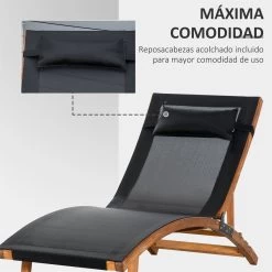Outsunny Tumbona De Jardín Tipo Hamaca Con Altura De Respaldo Ajustable Reposacabeza Extraíble Y Marco De Madera Ergonómico Para Terraza Playa Exterior 180x56x72 Cm Negro 12 Outsunny Tumbona De Jardín Tipo Hamaca Con Altura De Respaldo Ajustable Reposacabeza Extraíble Y Marco De Madera Ergonómico Para Terraza Playa Exterior 180x56x72 Cm Negro -Tienda de muebles de jardín 9a42330abbd89349b811e0ba623c6aa73689ada9 30500ebd8a9d401d8dc8e3988fc5e9e8