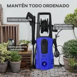 DURHAND Hidrolimpiadora 1800W Lavadora De Alta Presión Caudal 510 L/h Bomba De Aluminio Presión De 150 Bar Manguera De 6 M Incluye Botella De Jabón Boquilla Cepillo 35x27x78 Cm Azul -Tienda de muebles de jardín 9b2f074e23292ea716ab299bd694c5f8ab9ea24e 353593d3381b44b29b6e8ec8446be28e
