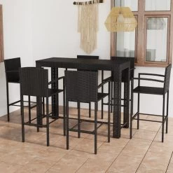Muebles De Bar Jardín 7 Pzas Ratán Sintético Reposabrazos Negro VidaXL -Tienda de muebles de jardín 9bbc5c5f01f79238b8a3e715b077119fde5c5139 75ec05d4237d4ae482503044b3f21f44