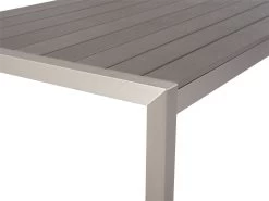 Mesa De Comedor De Metal Gris/plateado 180 X 90 Cm VERNIO -Tienda de muebles de jardín 9c1bc98abe612cfbb4820c5ee4ffa231f0aedfa1 f88de0770202410b9377013458f1472f