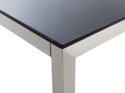 Mesa De Comedor De Metal/vidrio Templado Negro/plateado 180 X 90 Cm GROSSETO -Tienda de muebles de jardín 9c4463c861e1dc759d18007797b9d9ea2b989d19 565d6cf8de744bb1b6ebfad808602273