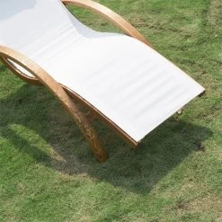 Outsunny Tumbona Tipo Hamaca Para Jardín Terraza Playa Piscina O Patio 161x72x68 Cm Color Blanco Hecha De Madera Malla Y Texteline Con Almohadilla -Tienda de muebles de jardín 9d409cd83808ed5964c63ec64bafb7ebc0e82faa a7f9c9085fae4054b02ca5b71f73b635