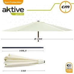 Sombrilla Para Terraza Y Jardín Ø300 Cm C/protección UV50 Aktive -Tienda de muebles de jardín 9d495a97e8aad70432d21744ac7362b47f8a8093 a3d1db6112f44dee93e4171e00f60c1f