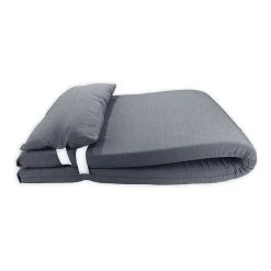 Colchón Para Tumbona Con Cojín 180x60x6 Cm Gris Oscuro Acomoda Textil.