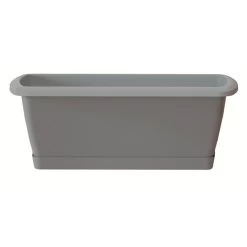Prosperplast Jardinera Respana Con Soporte De Plastico En Color Gris Piedra 49 (largo) X 18,4 (ancho) X 14,5 (alto) Cm