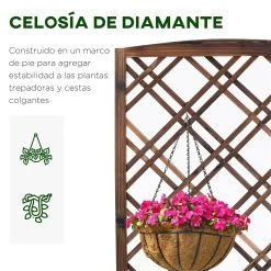 Outsunny Jardinera Con Enrejado Jardinera Con Celosía De Madera Macetero Con Soporte Para Trepadora Cultivos Plantas En Terraza Jardín Balcón 60x30x122,5 Cm Marrón -Tienda de muebles de jardín 9deeb292e20b9bd449ee055bf3c260f83cd8013a 32ddaf41cb234ad0b6301fee98e6926d