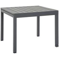 Outsunny Mesa De Jardín Extensible De Aluminio Mesa De Comedor Para Exterior Para 4-6 Personas Carga Max. 70 Kg Para Patio Terraza Balcón 90-180x90x73 Cm Gris