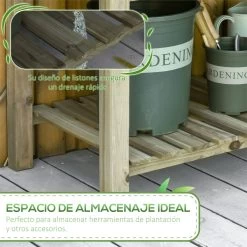Outsunny Huerto Urbano De Madera Con Estante 91x51x76 Cm Mesa De Cultivo Rectangular Con Orificios De Drenaje Para Cultivos Plantas Jardín Terraza Exterior Color Natural -Tienda de muebles de jardín 9fda403117e7c0e2ce18edf335d9ba70da296f49 60718654c82741eaa7f238220e9d62a8