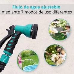 DURHAND Carrete Para Manguera Retráctil 10m Con Cabezal Multifuncional Sistema De Enrollado Automático Con Bloqueo Conector De 1m Para Jardín Césped 29,5x16,5x33 Cm Negro Y Verde -Tienda de muebles de jardín a1c2386858f9617e578c420c3fad1f4ca84c5e97 661e8c32726049349fa4f459b90d2aeb