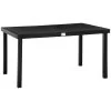 Outsunny Mesa De Jardín Rectangular Para 6 Personas Mesa De Comedor Exterior 140x90x74 Cm Con Encimera De Listones Y Estructura De Aluminio Para Terraza Balcón Negro -Tienda de muebles de jardín a210ebf22b0697889a79fd316f22266e83049aab 9fd590fe917a458b8a63c79cd784620b