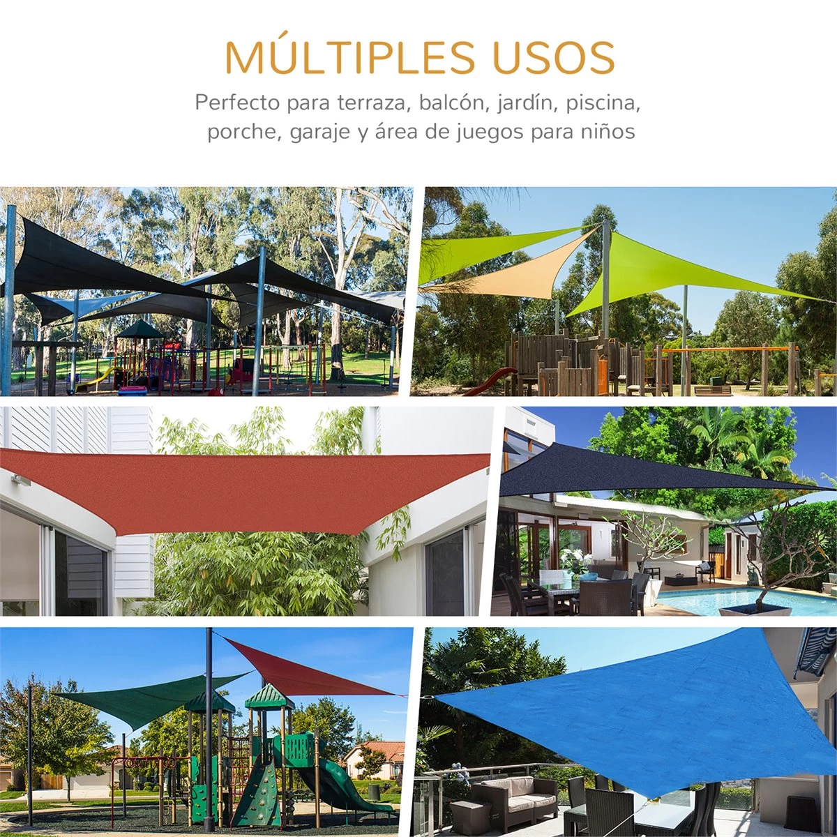 Outsunny Toldo Vela Cuadrado 3x3m Vela De Sombra Para Terraza Jardín Camping Resistente Al Agua Protección UV Poliéster Color Arena 9 Outsunny Toldo Vela Cuadrado 3x3m Vela De Sombra Para Terraza Jardín Camping Resistente Al Agua Protección UV Poliéster Color Arena - Imagen 7