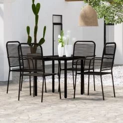 Juego De Comedor De Jardín 5 Piezas Negro VidaXL -Tienda de muebles de jardín a2a187956a124e802300d508389e782b41a8655e 194baf0d9ef643619ff5c8f98c45de78