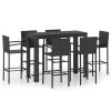 Muebles De Bar Jardín 7 Pzas Ratán Sintético Reposabrazos Negro VidaXL -Tienda de muebles de jardín a327bfcce0a6999a6f0ab649303915a76f5777d1 588145deb30d4954b96e4886b2164179