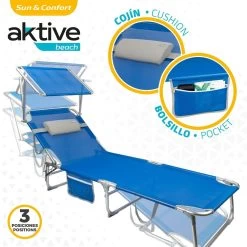 Tumbona Plegable Con Parasol Y Cojín Aktive Beach -Tienda de muebles de jardín a4543a36b3a1a1fa782ae1841c78ecdf6ff7ed89 055eb908a9d4448ba7013dedeeeef850