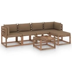 Juego De Muebles De Jardín 6 Piezas Con Cojines Gris Taupe VidaXL -Tienda de muebles de jardín a4eeb3a49bb8947f4c78a36d658bfa1ebd2901ea cc88104a116c484389ca49591934d608