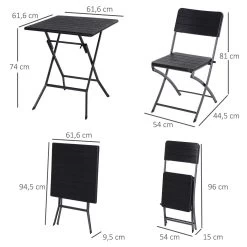 Outsunny 3 Piezas De Mesa Y Sillas De Café Plegable Para Exterior Conjunto De Muebles Comedor Para Jardín Balcón Moderno Fácil De Guardar -Tienda de muebles de jardín a4ef788fb48fd854d6241b257af75b737440a04c 6d5c31b21ed142f9919ab455bf8eb2ae